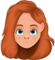 Little girl face expression clipart design illustration png