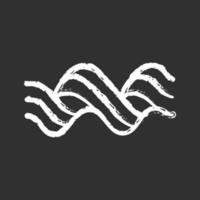 Sound spiral wave chalk icon. Music rhythm, audio curled soundwave. Wavy line. Spectrum, vibration, noise curve. Digital waveform. Stereo frequency. Isolated vector chalkboard illustration