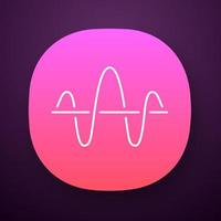 Soundwave app icon. UI UX user interface. Function, axis. Music rhythm frequency. Digital sound, audio wave. Voice recording, radio signal sign. Web or mobile application. Vector isolated illustration