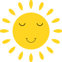 Smiling sun cartoon clipart design illustration png