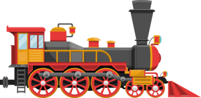 Vintage train on railroad clipart design illustration png