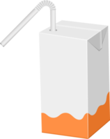 ilustração de design de clipart de pacote de caixa de suco de palha png
