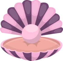 coquille de mer avec illustration de conception clipart perle png