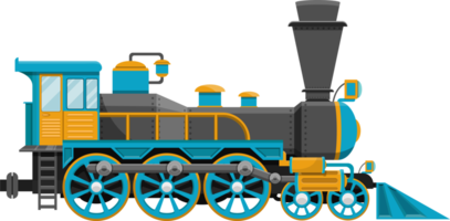 treno d'epoca sull'illustrazione di progettazione di clipart della ferrovia png
