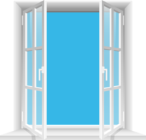 janelas transparentes e ilustração de design de clipart de céu ensolarado