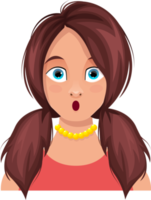 Woman face expression clipart design illustration png