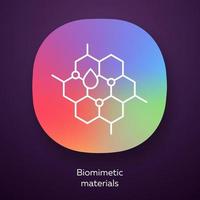 Biomimetic materials app icon. Copying natural formation by human. Honeycomb, water drop. Bioengineering. UI UX user interface. Web or mobile application. Vector isolated illustration