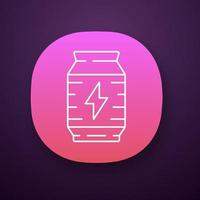 Energy drink app icon. Video game extra life, energy. Recovery levels. Computer game inventory, player item. UI UX user interface. Web or mobile application. Vector isolated illustration