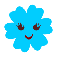 Y2K Cute Funny Flower with smiling faces. Happy Positive. Retro style. png