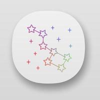 Constellation app icon. Group of stars. Big dipper. Ursa Major. Starry night sky. Astronomic. Study of starry sky. UI UX user interface. Web or mobile applications. Vector isolated illustrations