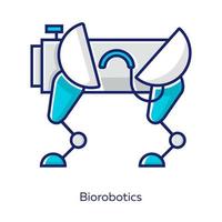 Biorobotics gray color icon. Dog-like robot. Creating robots imitating living organisms. Robotic innovation technology. Copying body movements. Bioengineering. Isolated vector illustration