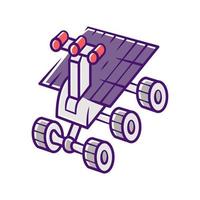 Space robot color icon. Moon rover. Moonwalker. Self-propelled machine on remote control. Apparatus for studying planets surface. Space exploration. Isolated vector illustration