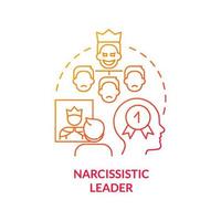 Narcissistic leader red gradient concept icon vector