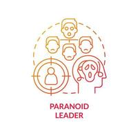 Paranoid leader red gradient concept icon vector