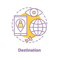 Choosing travel destination concept icon. International route searching idea. Thin line illustration. GPS navigation. Vector isolated outline drawing