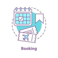 Flight tickets buying concept icon. Airport service idea thin line illustration. Booking. Flight date. Vector isolated outline drawing