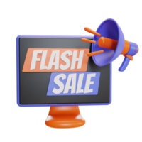 ilustración de venta flash 3d png