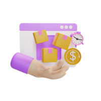 packing package online shop illustration 3d png