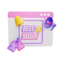 ilustração promocional de best-seller 3d png