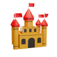 kasteel illustratie 3d png