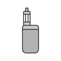 icono de color del cigarrillo electrónico. vaporizador. caja de vape mod. ilustración vectorial aislada vector