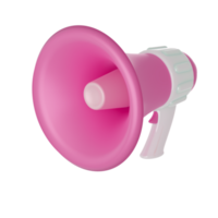 Cartoon pink  loudspeaker 3D realistic icon. Marketing time concept. png