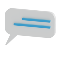 dialoog, chat tekstballon. 3D-spraakballon praatbox, chatbox, berichtdialoogballon png