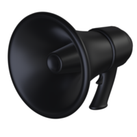 Modern black  loudspeaker 3D realistic icon. Marketing time concept. Illustration on a uniform white background png