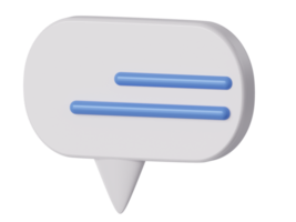 dialoog, chat tekstballon. 3D-spraakballon praatbox, chatbox, berichtdialoogballon png