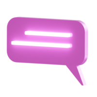 bannière brillante rose 3d moderne avec bloc de texte néon. notion de communication. rendu 3D. élément de conception. png