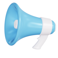ícone realista 3d de alto-falante azul moderno. conceito de tempo de marketing. ilustração em um fundo branco uniforme png