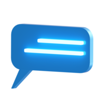 bannière brillante bleue 3d moderne avec bloc de texte néon. notion de communication. rendu 3D. élément de conception. png