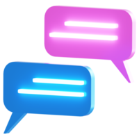 Modernes 3D-Banner in Blau und Rosa mit Neon-Textblock. Kommunikationskonzept. 3D-Rendering. Gestaltungselement. png