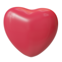 Red glossy heart isolated on white background. Valentine day. png