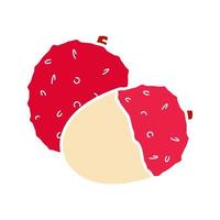 Lychee glyph color icon. Silhouette symbol on white background with no outline. Negative space. Vector illustration