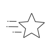 Flying star linear icon. Thin line illustration. Popularity growth and rating. Contour symbol. Vector isolated outline drawing