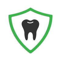 Teeth protection glyph icon. Tooth inside shield. Silhouette symbol. Negative space. Vector isolated illustration