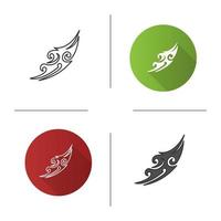 Tattoo image icon. Tattoo sketch. Flat design, linear and color styles. Isolated vector illustrations