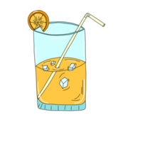 Doodle glass with cocktail png