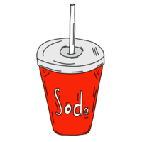 gekleurde cartoon doodle frisdrank in een plastic beker png