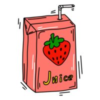 paquete de jugo de doodle de dibujos animados de colores png