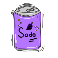 lata de refresco de doodle de dibujos animados de colores png