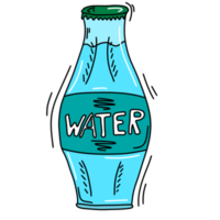 botella de agua de vidrio de doodle de dibujos animados de colores