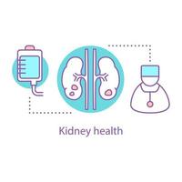 icono del concepto de urología. ilustración de línea delgada de idea de sistema urinario. salud de los riñones. dibujo de contorno aislado vectorial vector