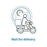 Delivery waiting time concept icon. Food delivery service idea thin line illustration. Vector isolated outline drawing