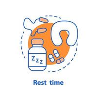 Bedtime concept icon. Sleeping accessory idea thin line illustration. Rest time. Vector isolated outline drawing