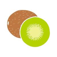 Kiwi glyph color icon. Silhouette symbol on white background with no outline. Negative space. Vector illustration