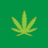 icono de corte de papel de hoja de marihuana. cannabis, marihuana. silueta vectorial ilustración aislada vector