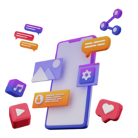 3D-Smartphone-Schnittstelle png-Illustration png