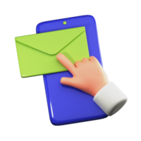 3D Mobile Mail PNG Illustration